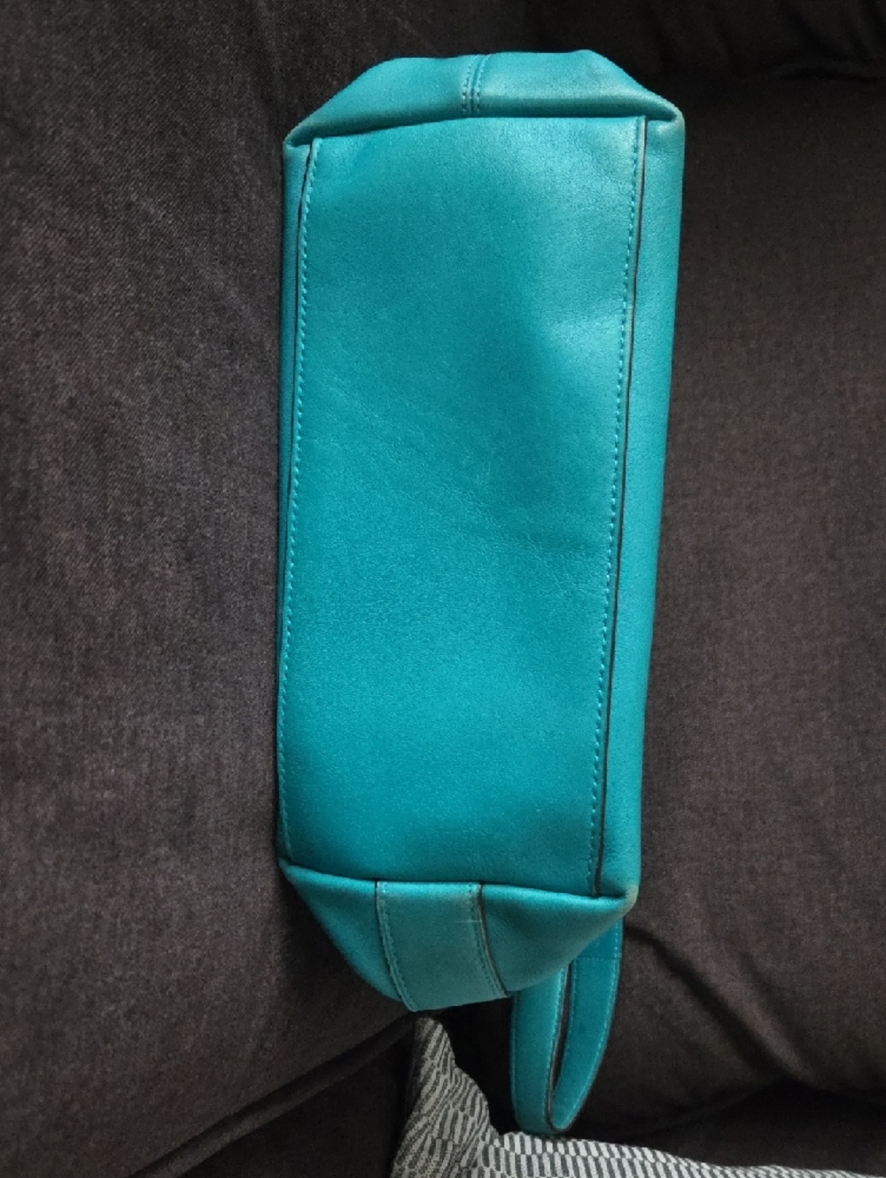 Coach Teal Leather Shoulder Hobo With Tassel - Picture 6 of 8